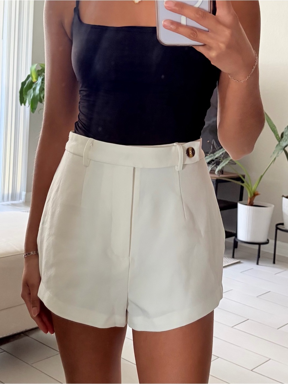 Love Bonito High-Waist White Tailored Women’s Shorts
